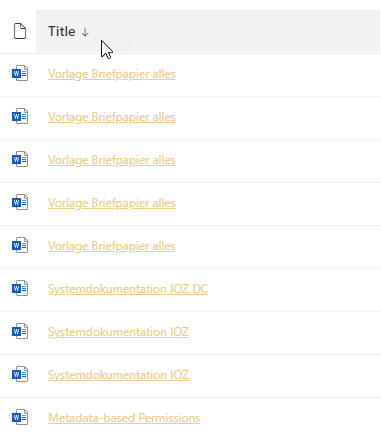 search results sortierbar
